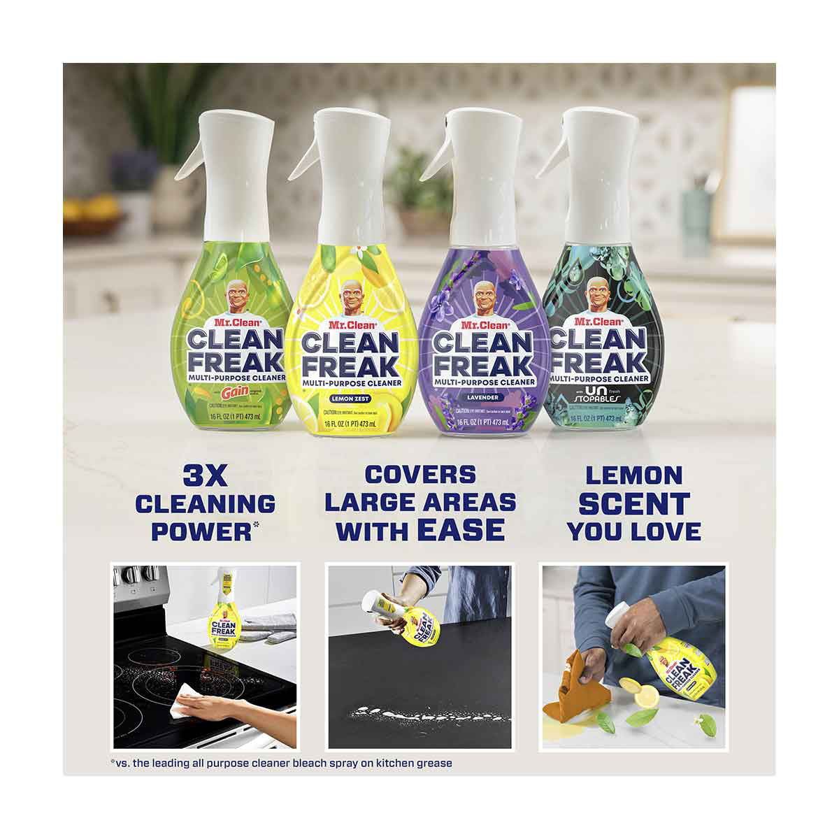 Clean Freak 16 oz. Lemon Zest Scent Deep Cleaning Mist Multi-Surface Spray  Starter Kit