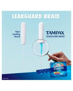 Tampax Pearl Tampons Light Absorbency, With Leakguard Braid, Unscented, 50  Count x 2 Packs (100 Count total)