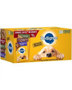 PEDIGREE CHOICE CUTS IN GRAVY Adult Wet Dog Food Variety Pack 30 3.5 oz Pouches