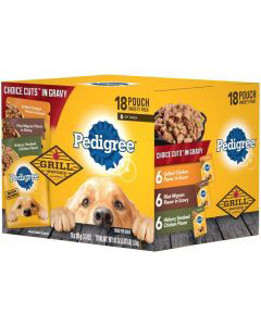 PEDIGREE CHOICE CUTS in Gravy Grill Inspired Classics Adult Wet Dog Food Variety Pack 18 3.5 oz Pouches