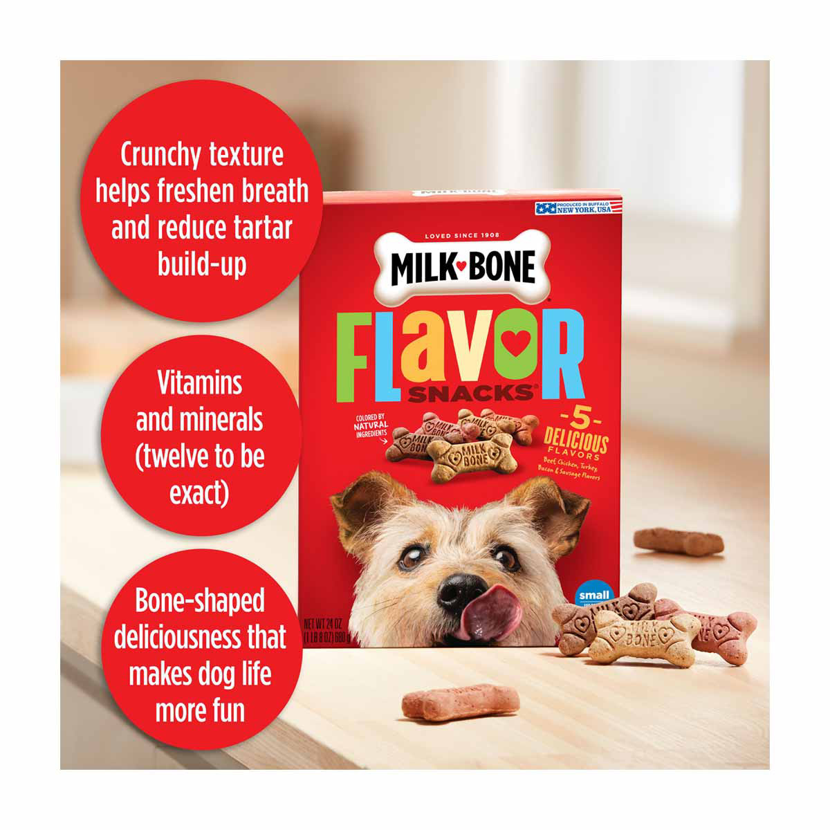 Milk Bone Flavor Snacks Small Dog Biscuits Flavored Crunchy Dog Treats 17 Oz