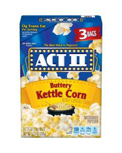 ACT II Buttery Kettle Corn Microwave Popcorn 3 Count 2.75 oz. Bags