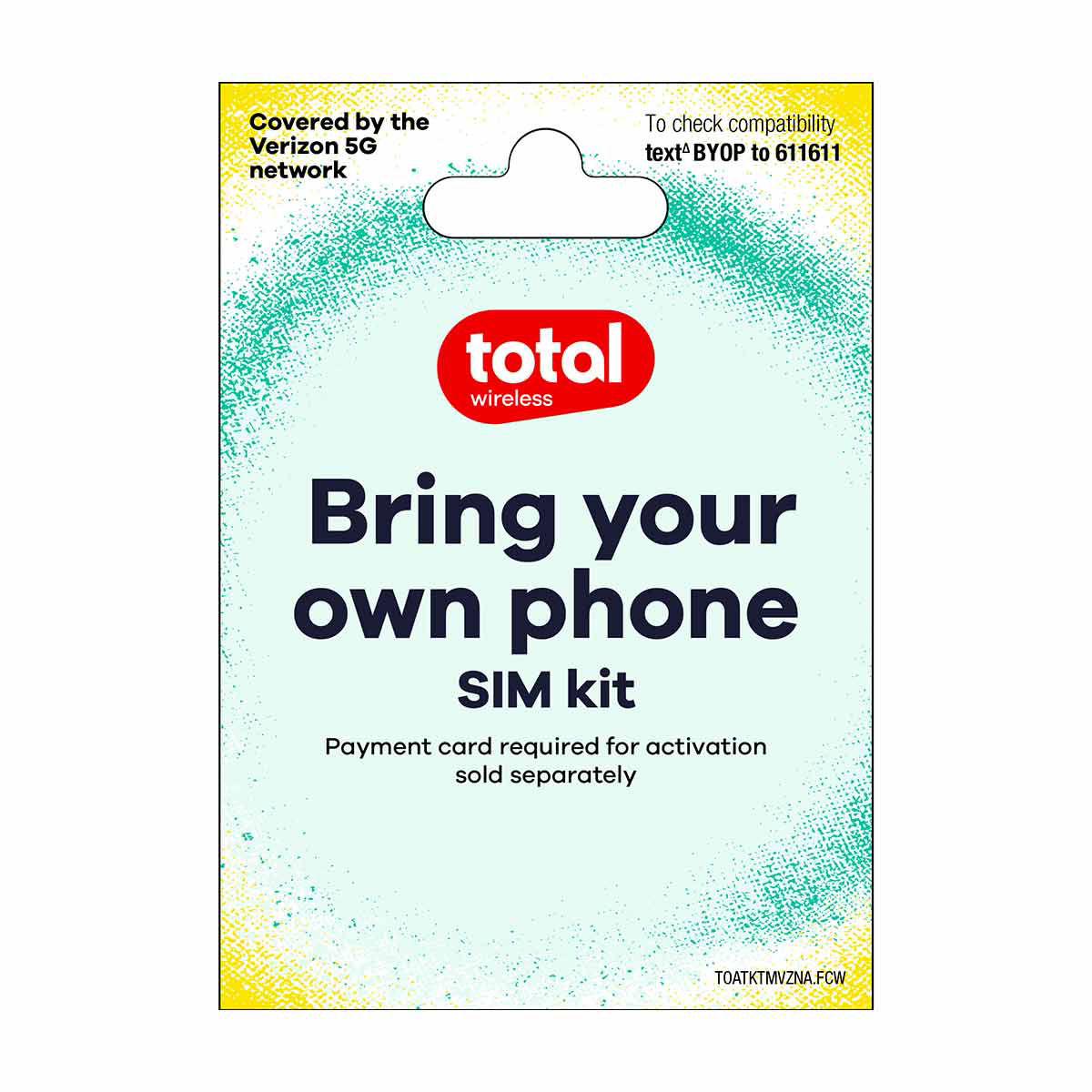Total by Verizon Bring Your Own Phone SIM Kit, No Airtime, Prepaid