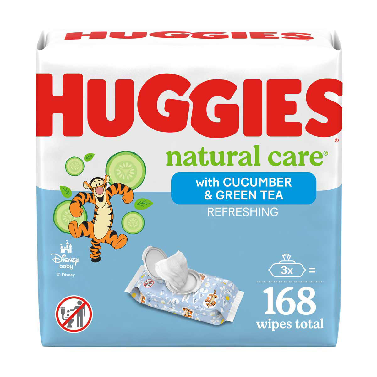 Huggies Natural Care Refreshing Baby Wipes Cucumber & Green Tea, 168