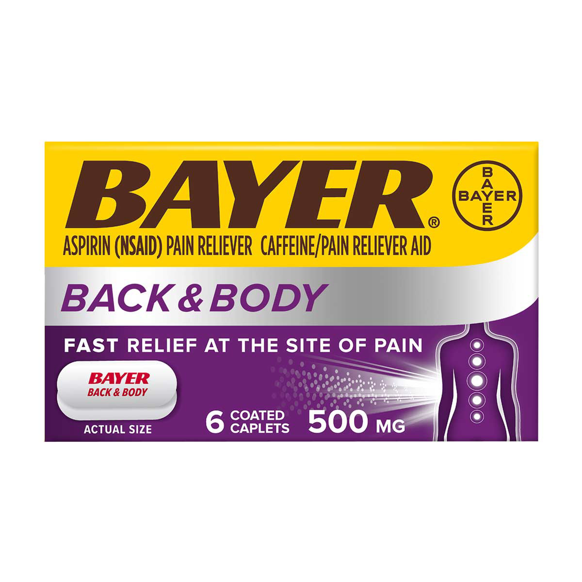 Bayer Back & Body Aspirin Pain Reliever With 32.5mg Caffeine 