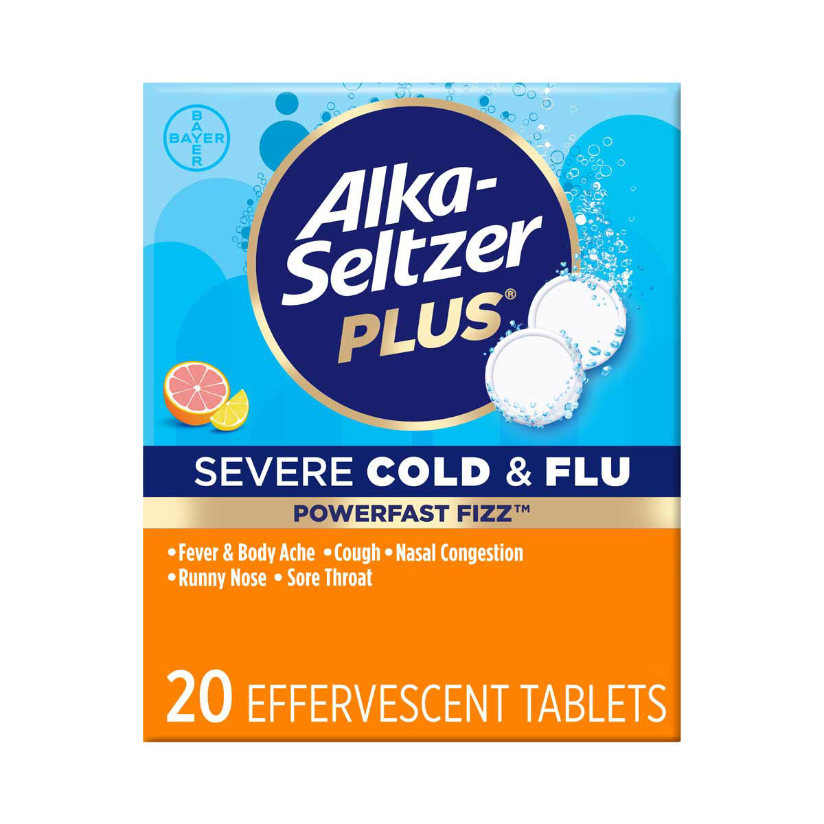 Alka-Seltzer Plus Severe Cold & Flu Powerfast Fizz Citrus Effervescent Tablets
