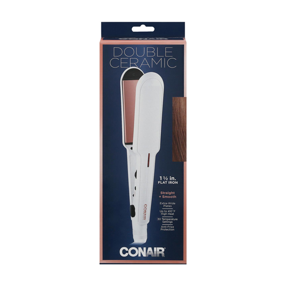 Conair Double Ceramic  1 1/2" Flat Iron Straight + Smooth