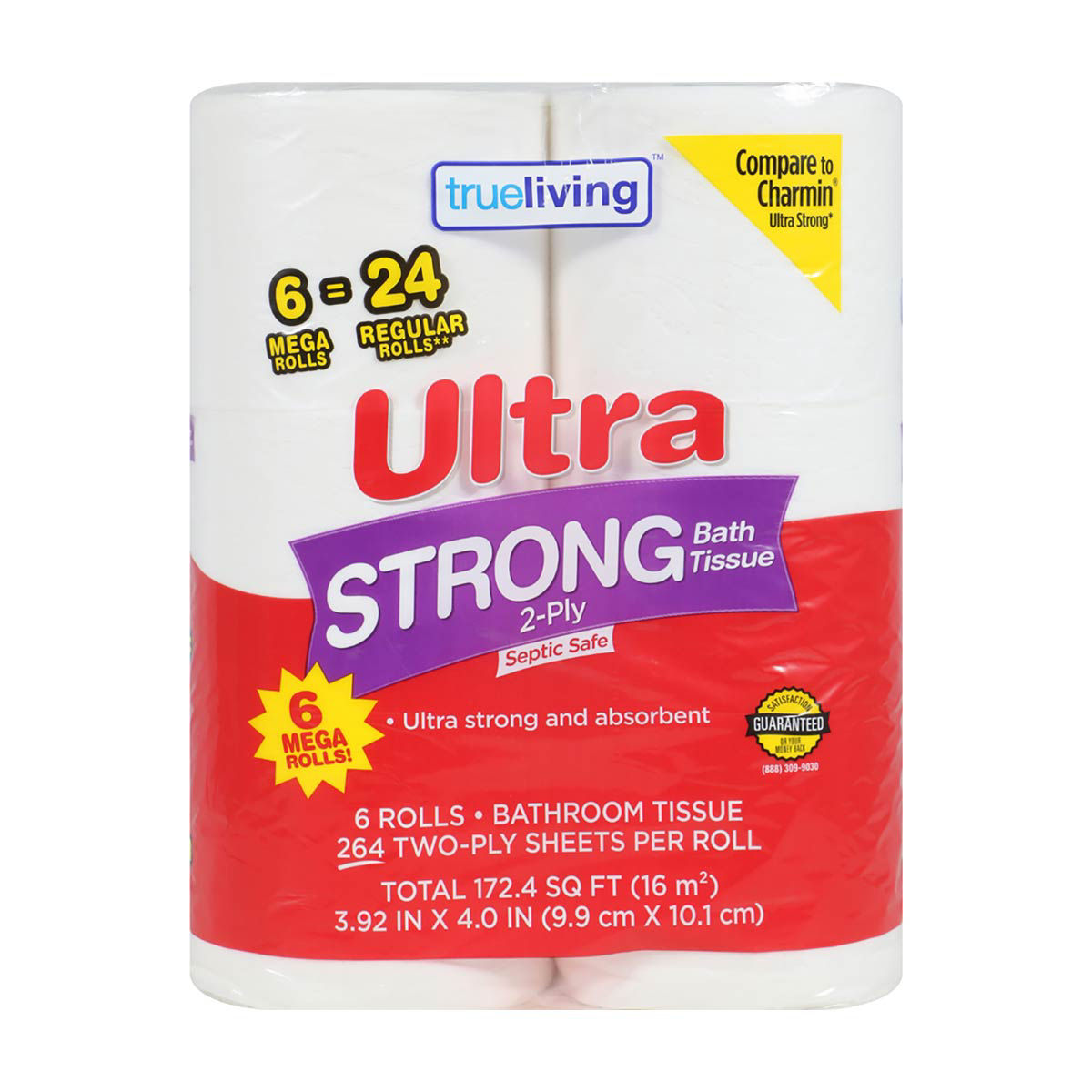 True Living Ultra Strong Bathroom Tissue, 6 Ct – Dollar General ...