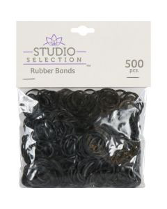 Studio Selection Black Rubber Bands, 500 Pieces