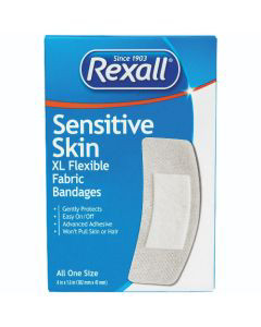 Rexall Fabric Bandages Sensitive Skin Xl, 7 Ct