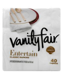 Vanity Fair 3-Ply Entertain Classic Napkins, 40