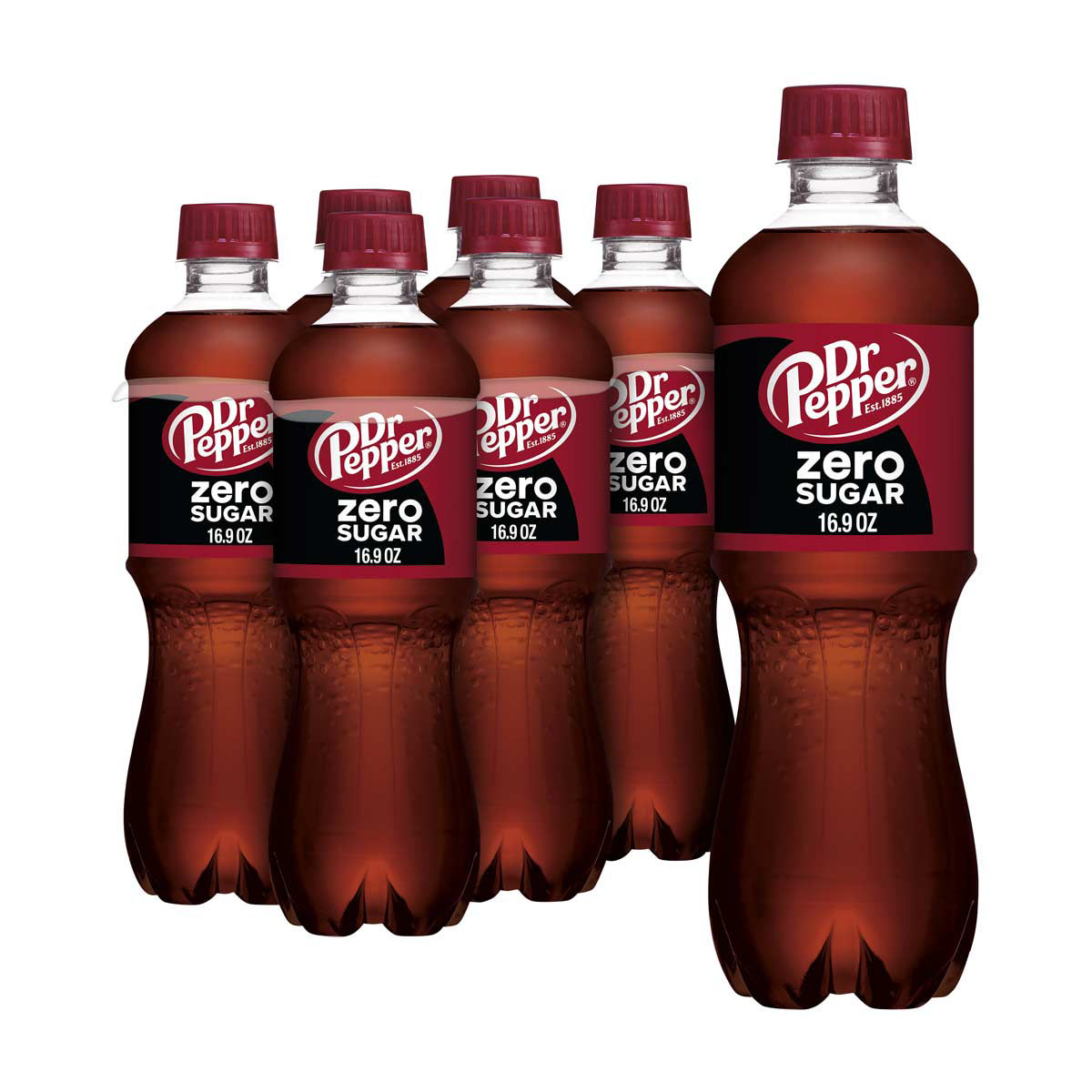 Dr Pepper Zero Sugar Soda, 16.9 oz bottles, 6 pk