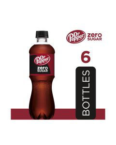 Dr Pepper Zero Sugar Soda, 16.9 oz bottles, 6 pk