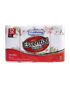 True Living Essential Prints Paper Towels, 12 Rolls – Dollar General ...