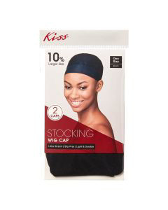 Kiss Ultra Stretch Stocking Wig Cap Black 2 Pk