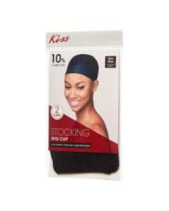 Kiss Ultra Stretch Stocking Wig Cap Black 2 Pk