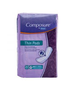 Composure Bladder Control Incontinence Pad, Moderate Absorbency, 20 Ct