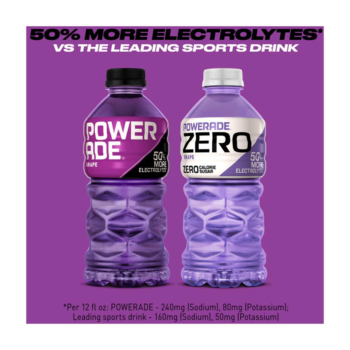 POWERADE ZERO Grape Sports Drink, 20 fl oz