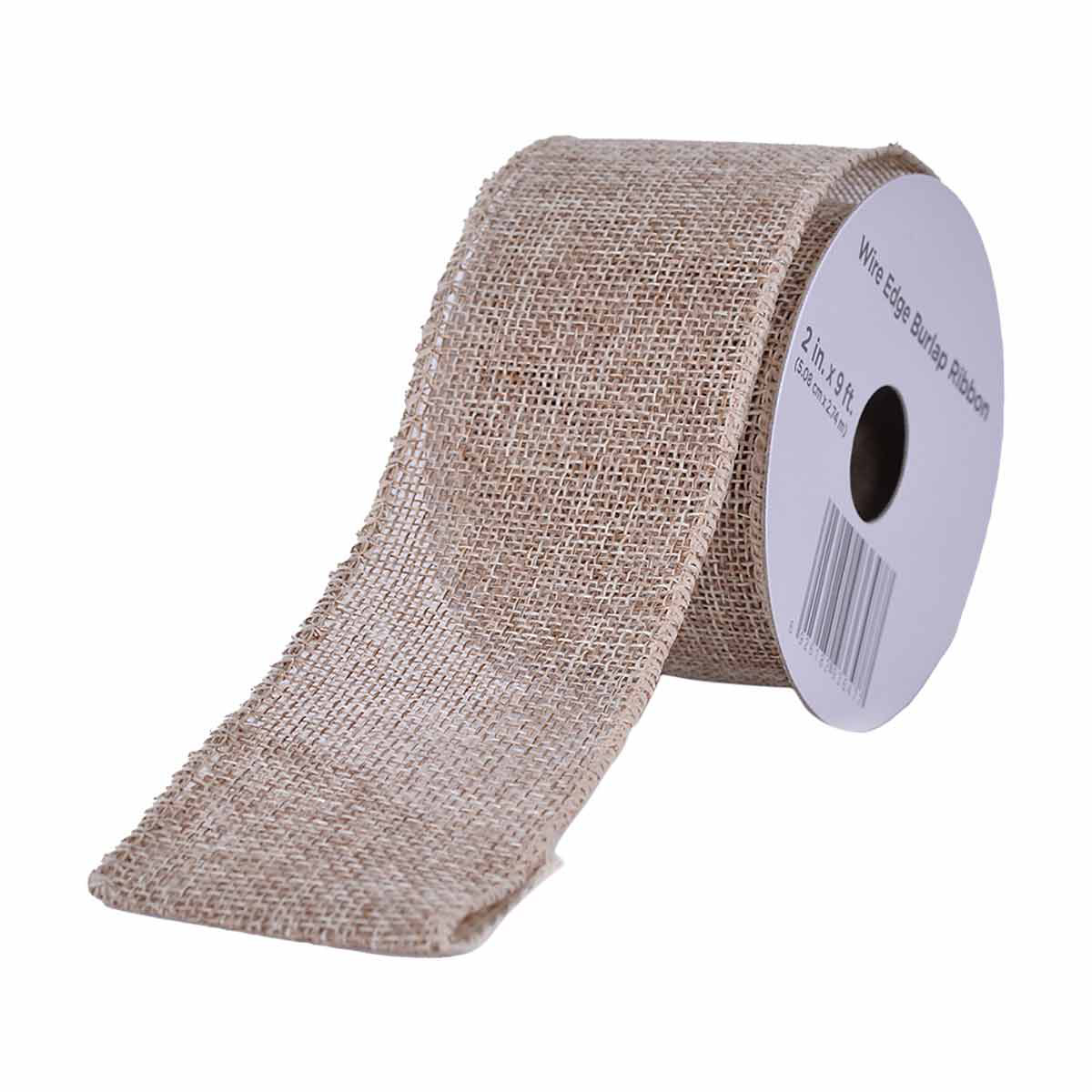 Wire Edge Burlap Ribbon - 2 In X 9 Ft, Assorted