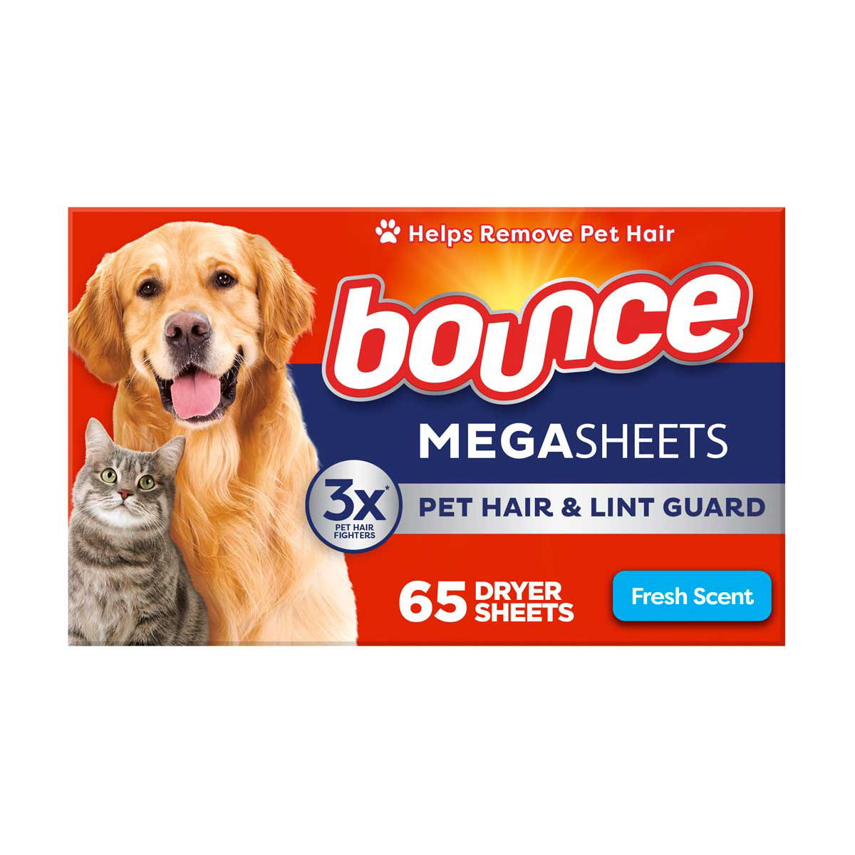 Bounce Pet Hair And Lint Guard Fresh Scent Dryer Sheets Mega Pack