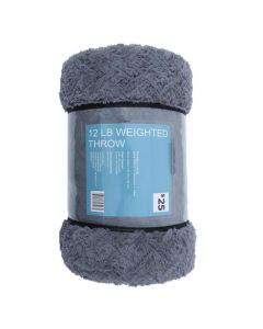 12 lb Weighted Plush Throw Blanket Charcoal