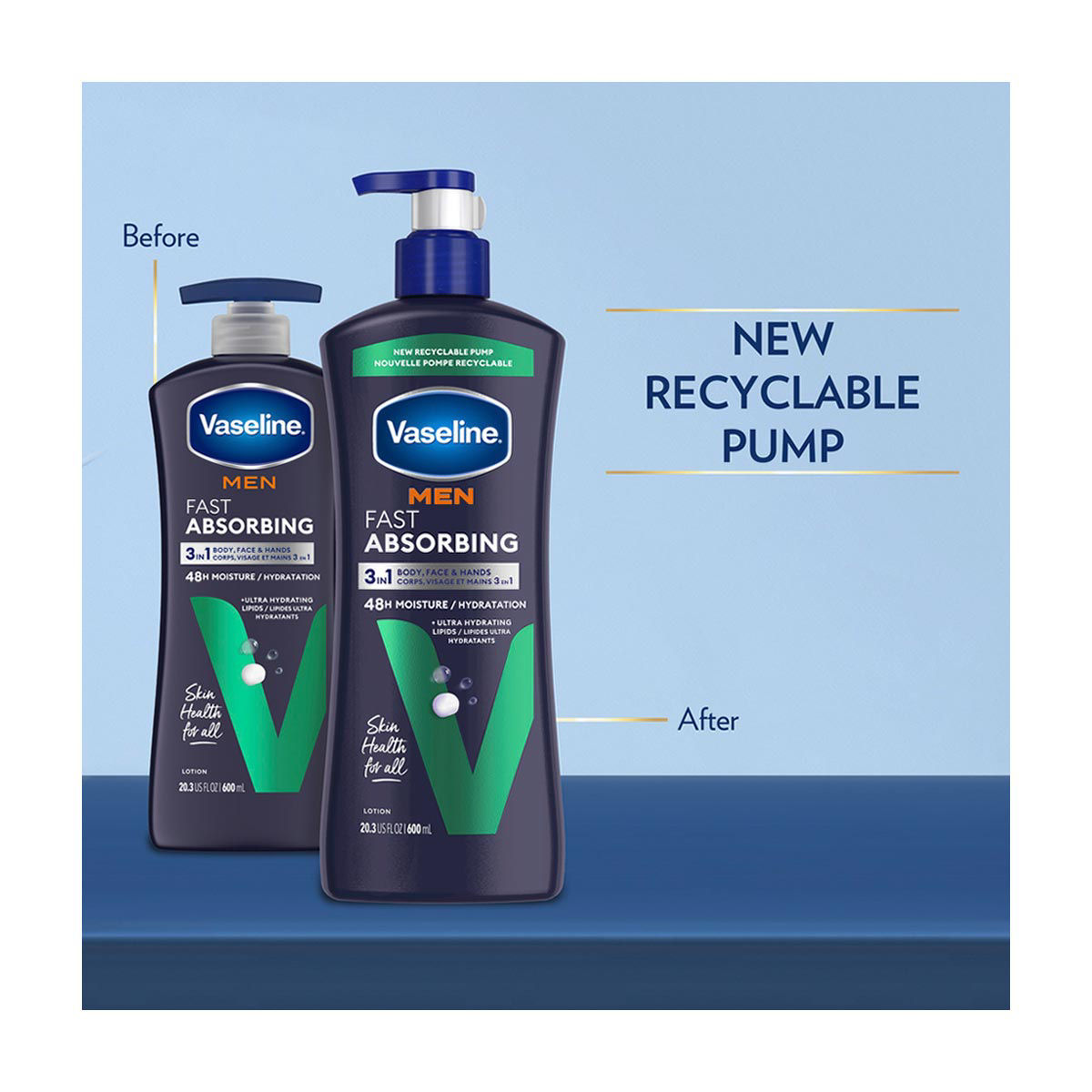 Vaseline Men Healing Moisture Fast Absorbing Body Lotion