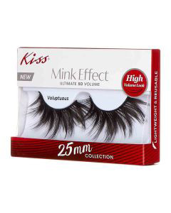 Kiss Mink Effect 25mm Fake Eyelashes, Voluptuous, 1 Pair