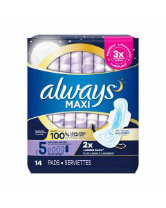 Always Maxi Overnight Pads With Wings - Extra Heavy Flow