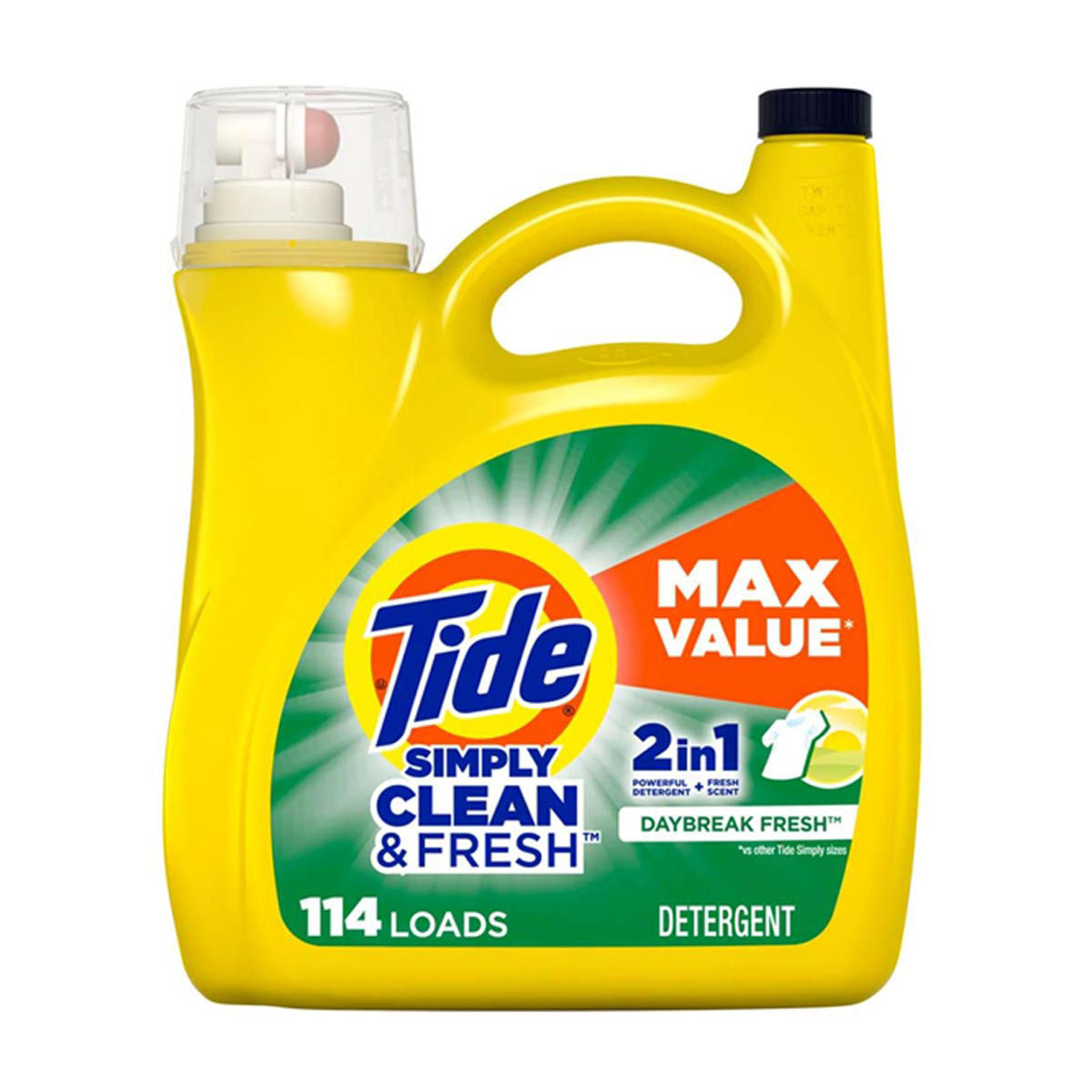 Tide Simply Liquid Laundry Detergent - Daybreak Fresh, 114 Loads - 165 fl oz