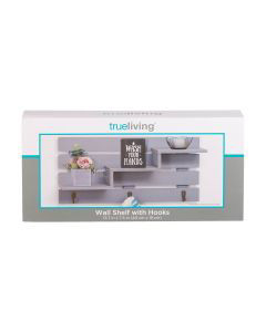 Trueliving Wall Shelf with Hooks Assorted