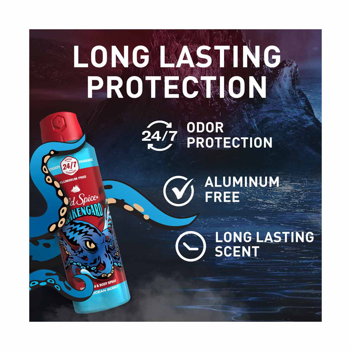 Old Spice Aluminum Free Deodorant for Men, 24/7 Freshness, Body 