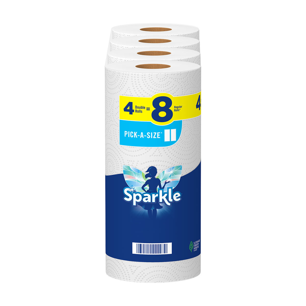 Sparkle Pick-A-Size Paper Towels, Spirited Prints, 6 Double Rolls = 12  Regular Rolls, Strong and Absorbent Paper Towel