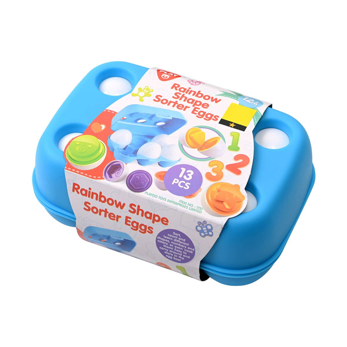 PlayGo Rainbow Shape Sorter Eggs 13 pc