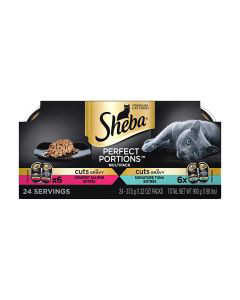 Sheba Perfect Portions Wet Cat Food Multipack Tuna Salmon 24 Ct