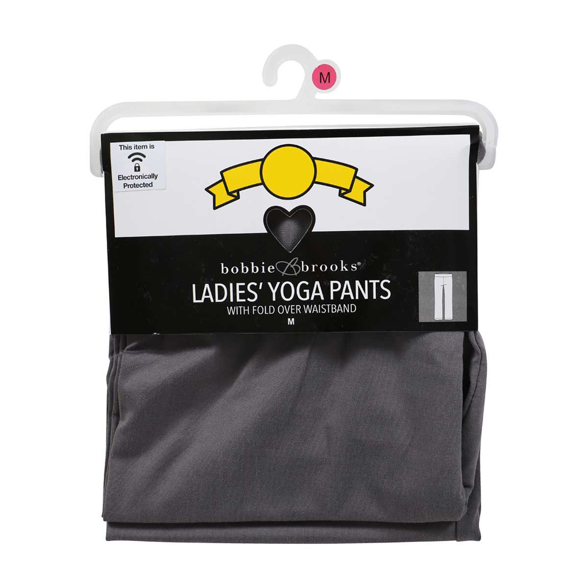 Bobbie Brooks Ladies Yoga Pants With Fold Over Waistband, Medium
