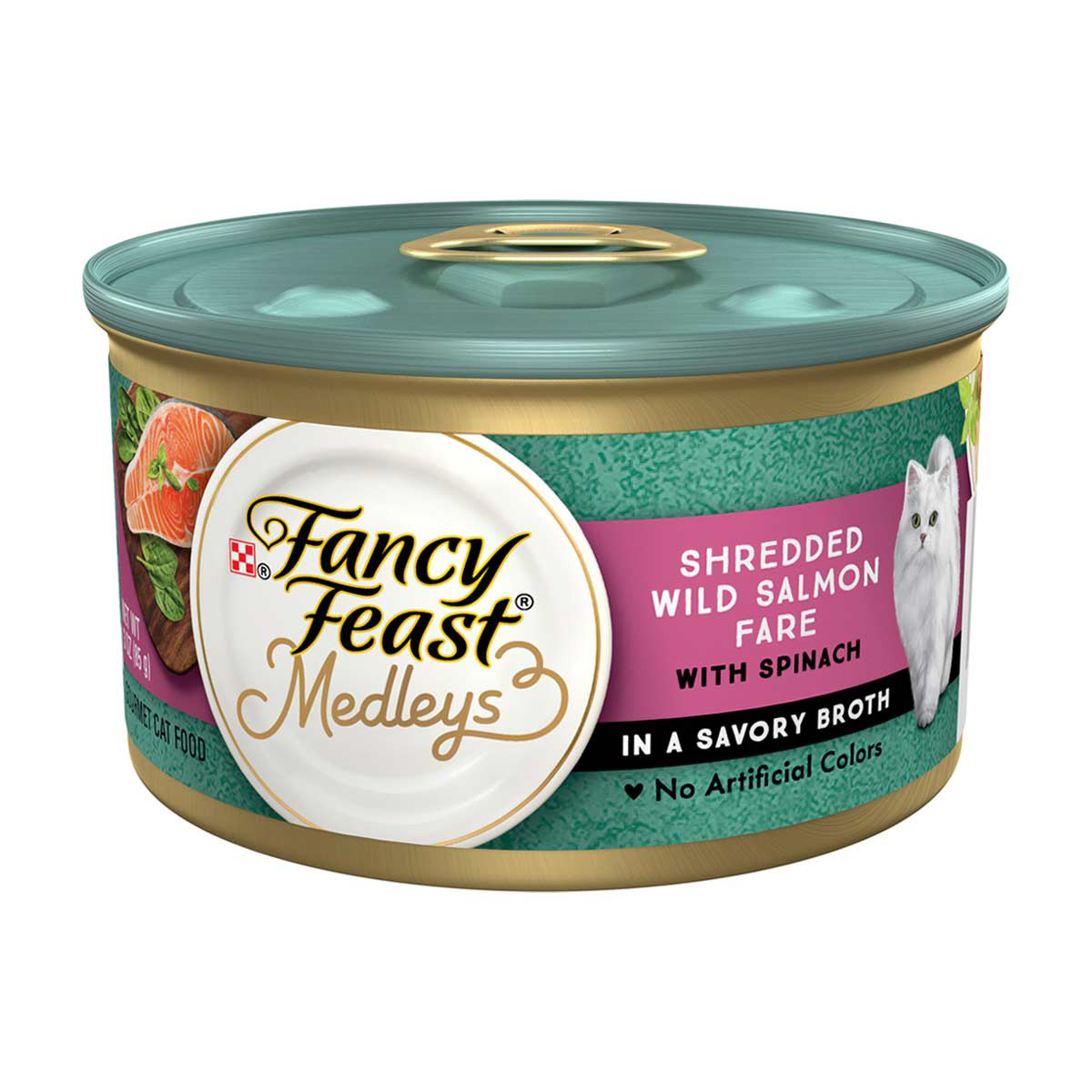 Purina Fancy Feast Wet Cat Food Shredded Wild Salmon Fare With