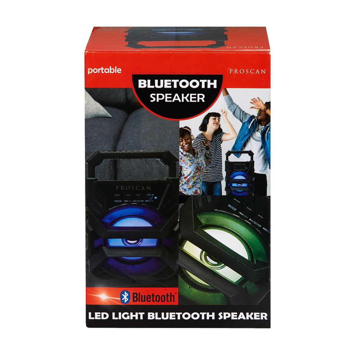 Proscan Portable Led Light Bluetooth Party Speaker