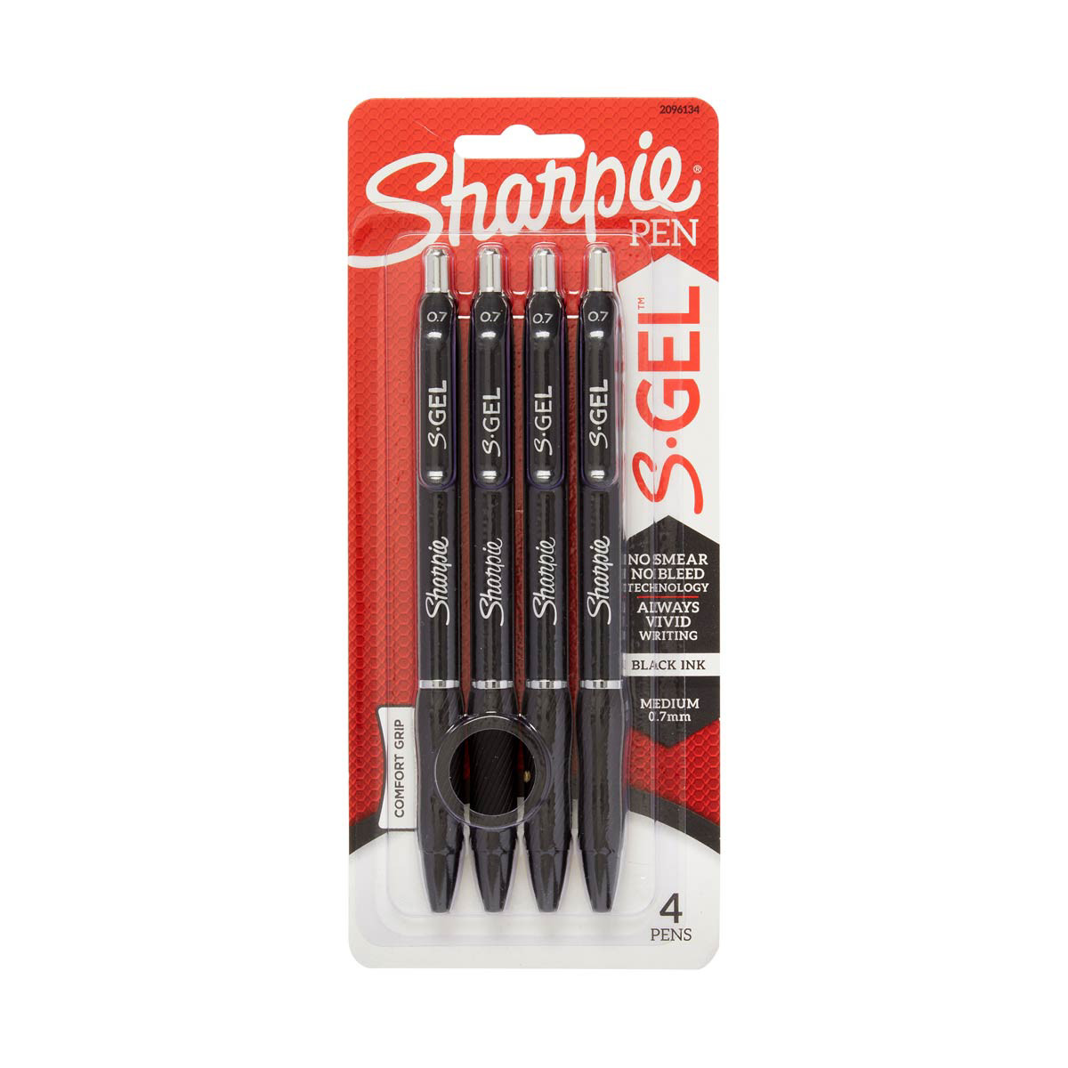 Sharpie S-Gel Black Pens - Medium Point (0.7mm), 4 ct