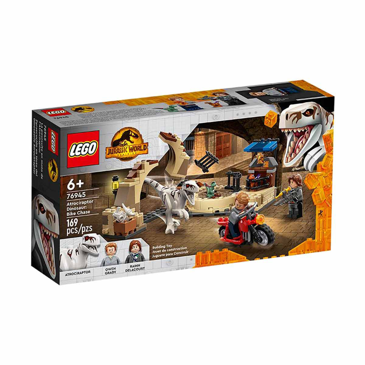 LEGO Jurassic World Dominion Atrociraptor Dinosaur Bike Chase