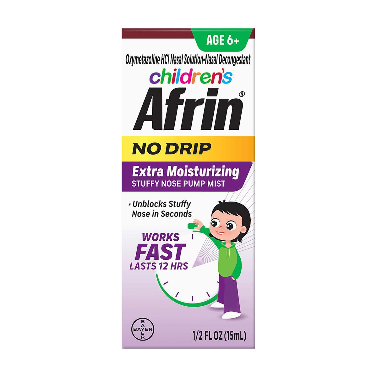 Afrin Children's No Drip Extra Moisturizing Nasal Spray, 15 ml