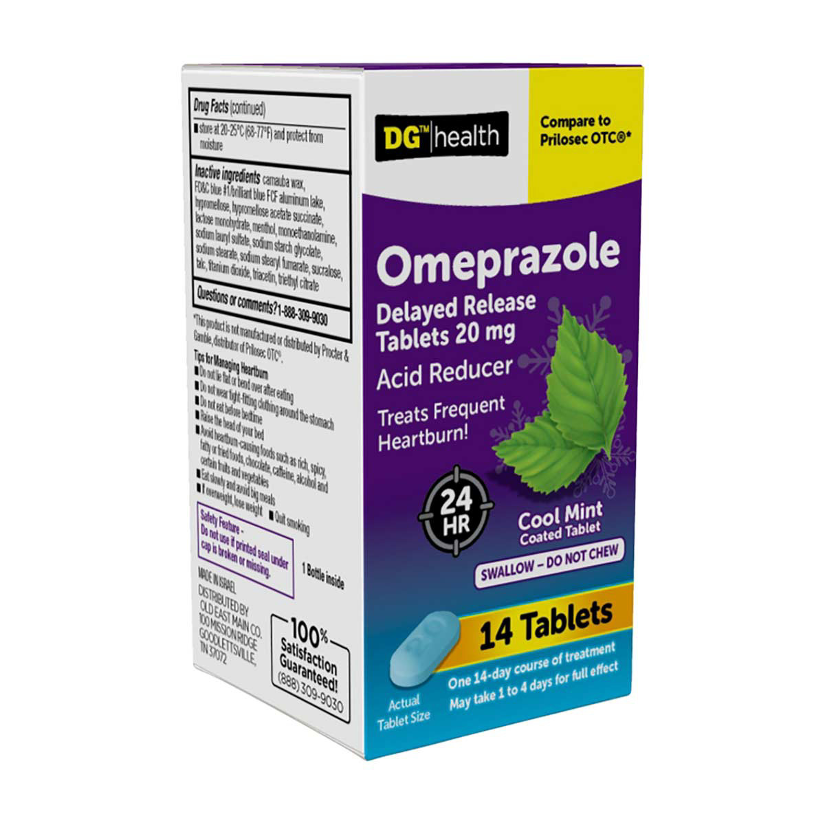 Dg Health Acid Reducer Omeprazole Mint 14 Ct