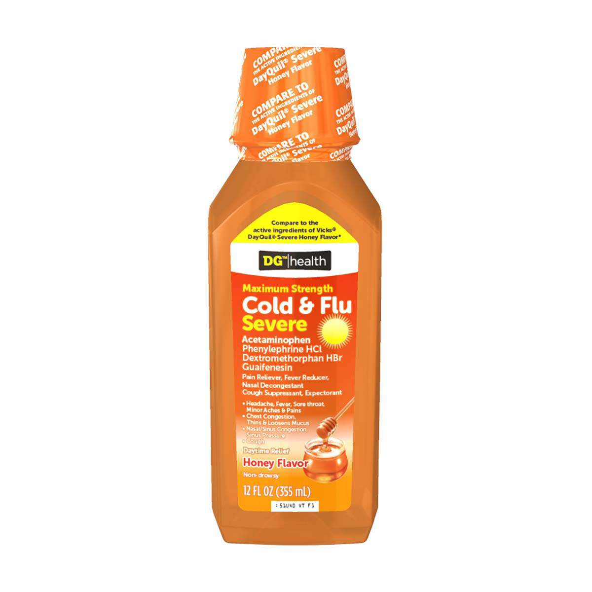 DG Health Maximum Strength Cold & Flu Day Time Severe   Honey, 20 ...