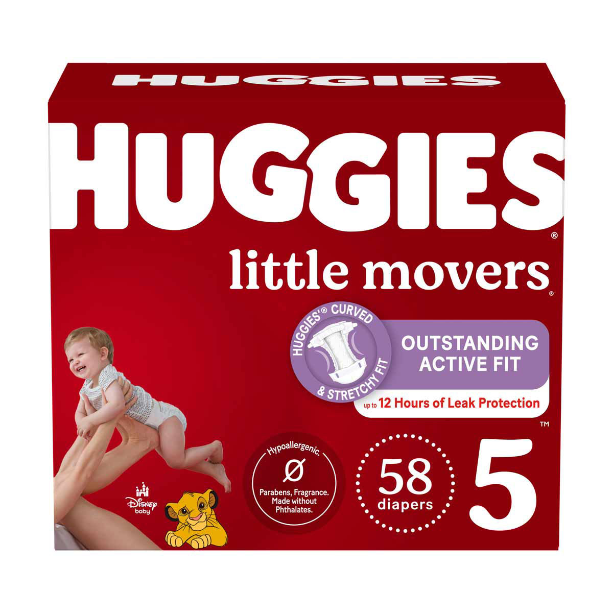 Huggies Little Movers Baby Diapers - Size 5, 58 Ct