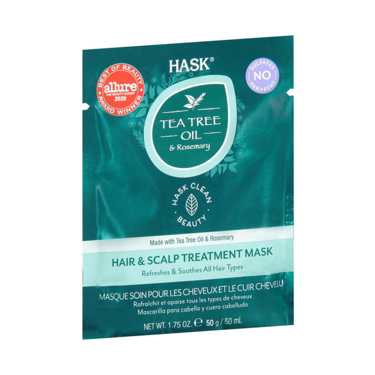 Hask Tea Tree Oil & Rosemary Hair & Scalp Treatment Mask, 1.75 oz