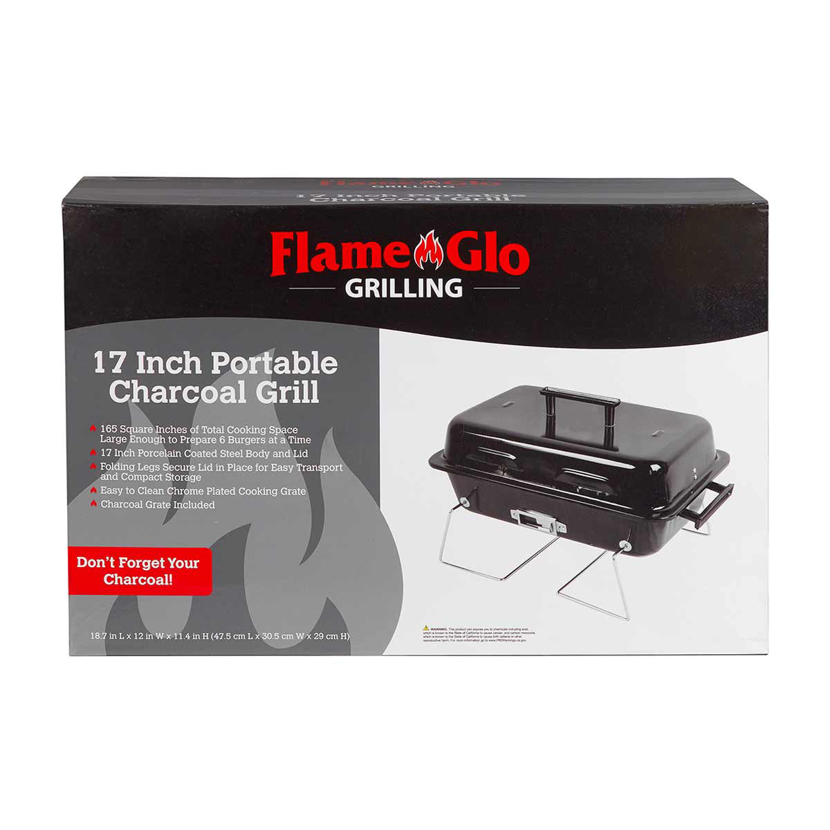 Flame Glo Grilling 17 Inch Portable Charcoal Grill