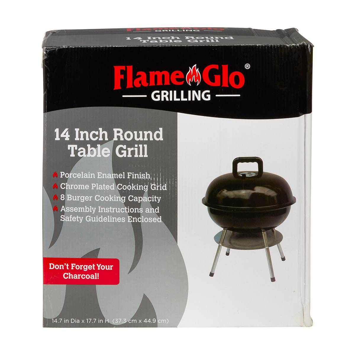 Flame Glo Grilling Round Table Grill 14 inches