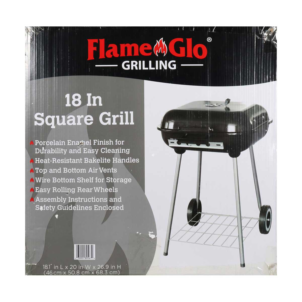 Flame Glo Grilling Square Grill 18 Inches