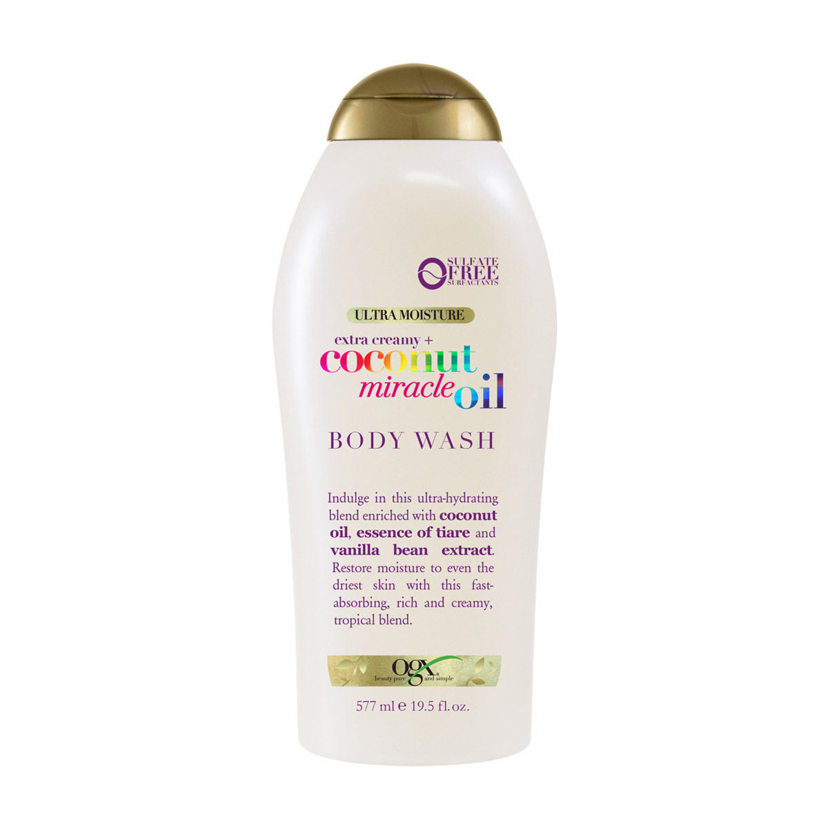 OGX Extra Creamy + Coconut Miracle Oil Ultra Moisture Body Wash, 19.5 fl oz