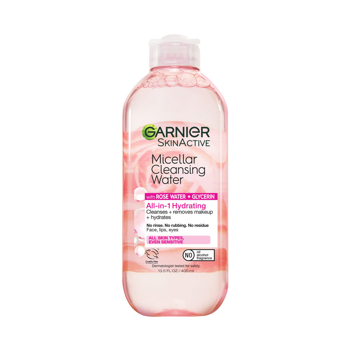 Garnier SkinActive Water Rose Micellar Cleansing Water with Rose Water + Glycerin, 13.5 fl oz