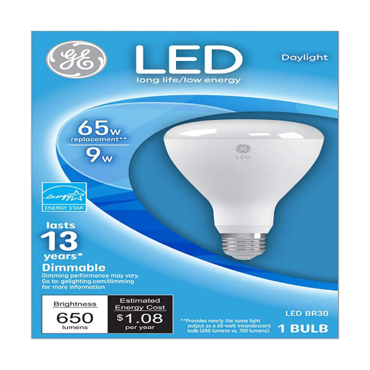 Ge Led Br30 Bulb 65w 10w